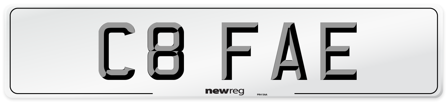 C8 FAE Number Plate from New Reg